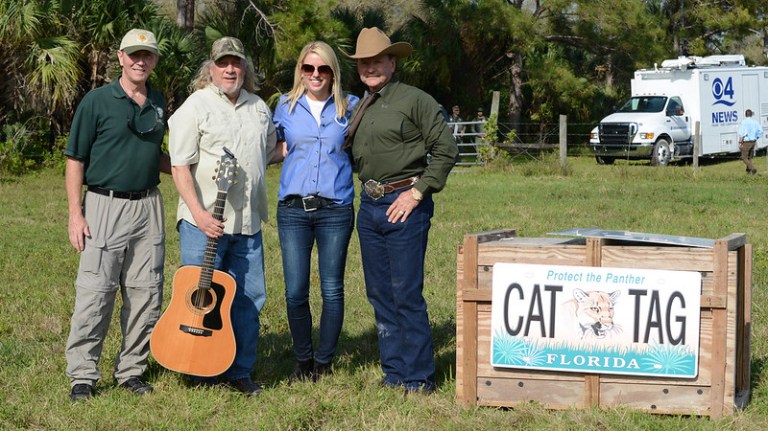 FWC rehabilitated panther release; March 10, 2014; Green Glades West.